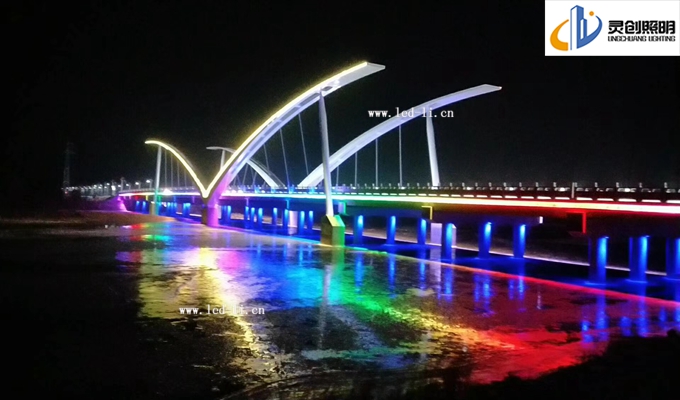 【案例?黑河大橋】甘肅省張掖市高臺縣黑河大橋夜景亮化成功亮燈